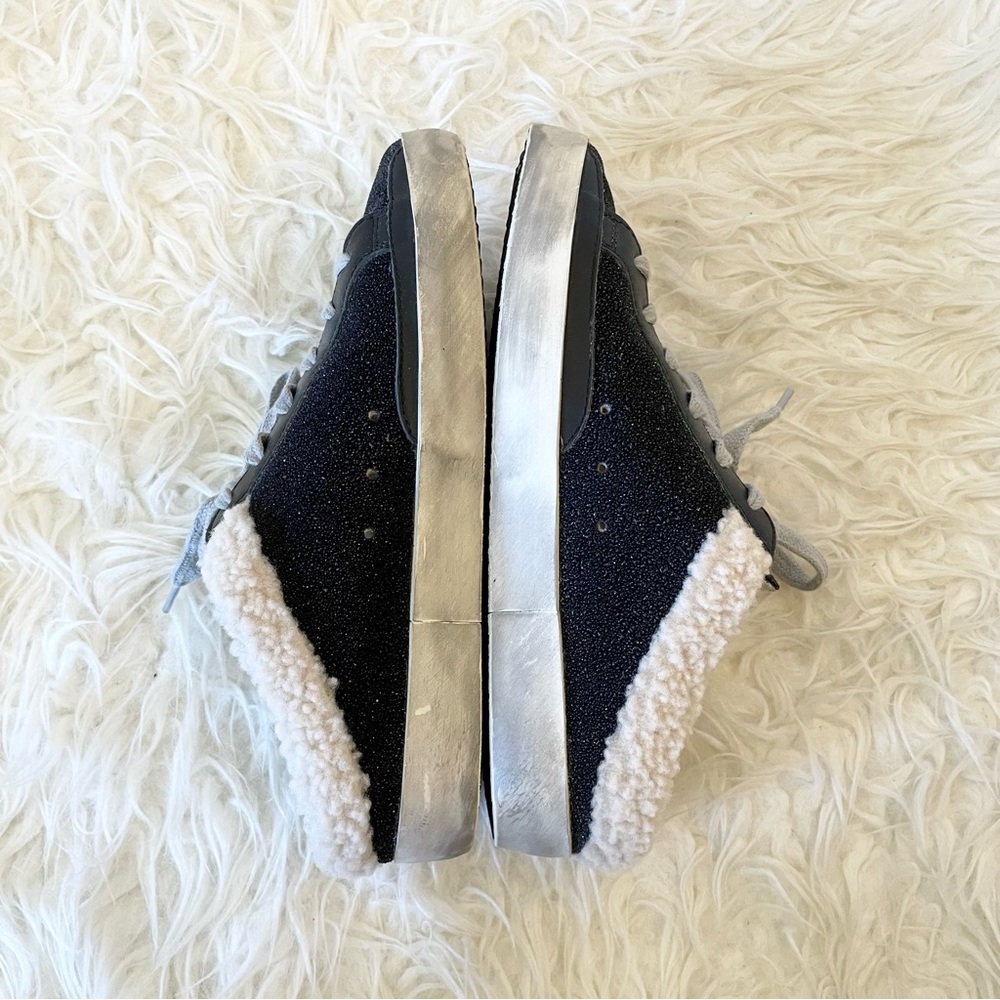 Golden Goose Superstar Sabot Sneaker Shearling Lined Black Silver Beige size 36 - Picture 15 of 16